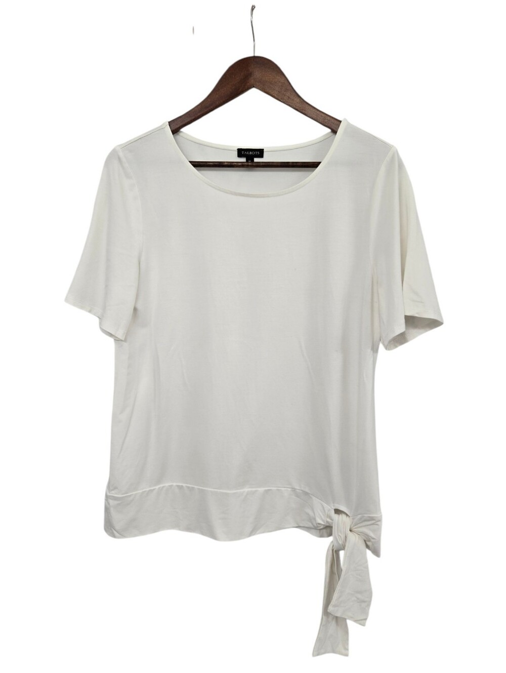 Talbots Scoop Neck Short Sleeve Waist Tie Short Sleeve Top